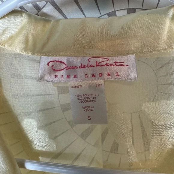 Oscar de la Renta Women’s‎ Fine Label Shorty Pajama Set Vintage Yellow XL - Picture 2 of 8